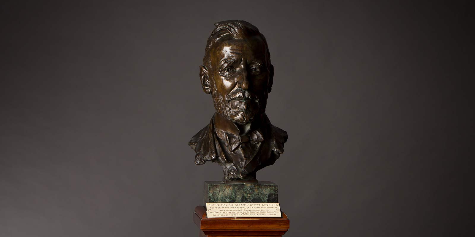 Bust of ICOS founder Sir Horace Plunkett