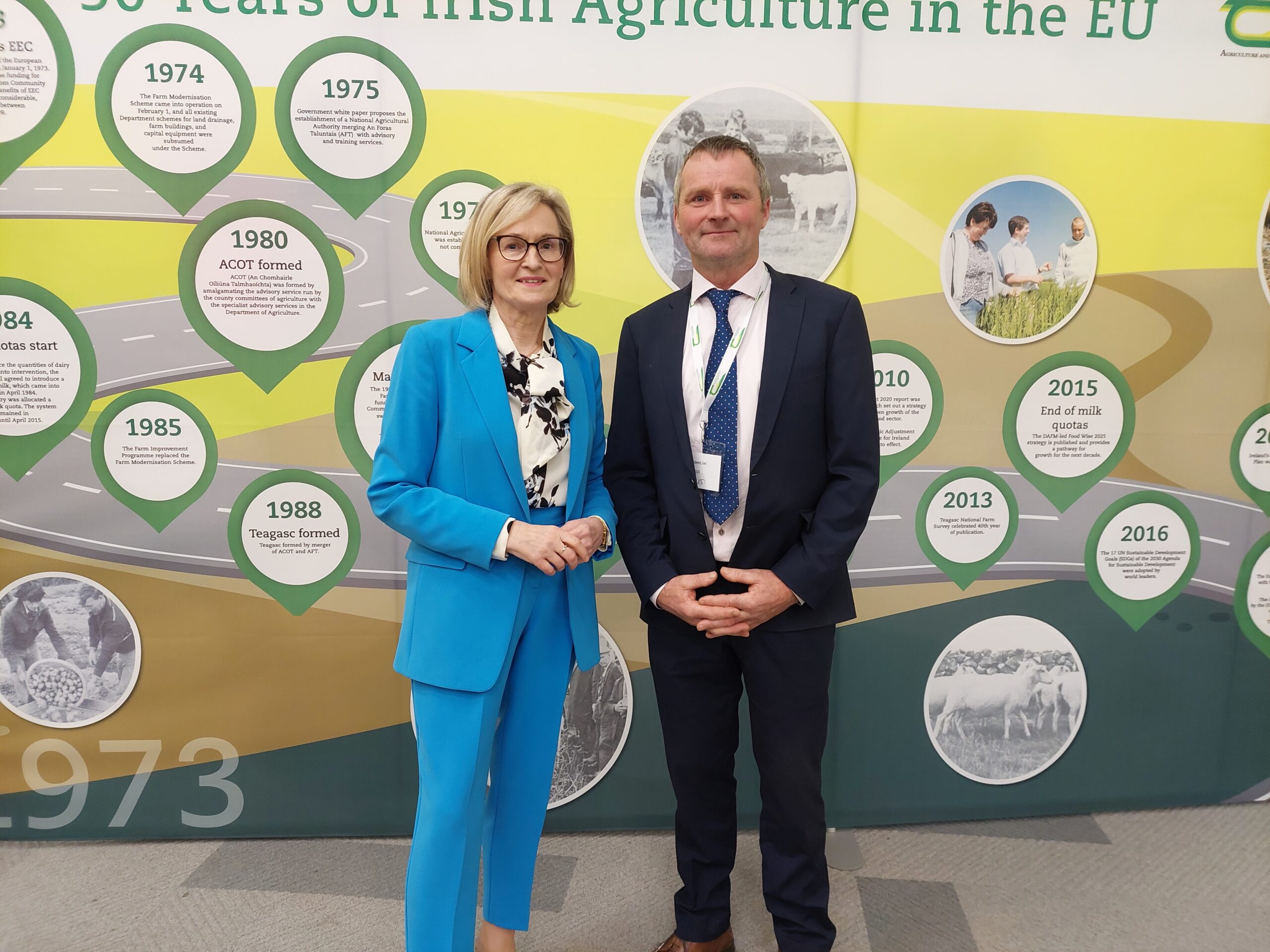 Commissioner Mairead McGuinness and Edward Carr at Teagasc 50th