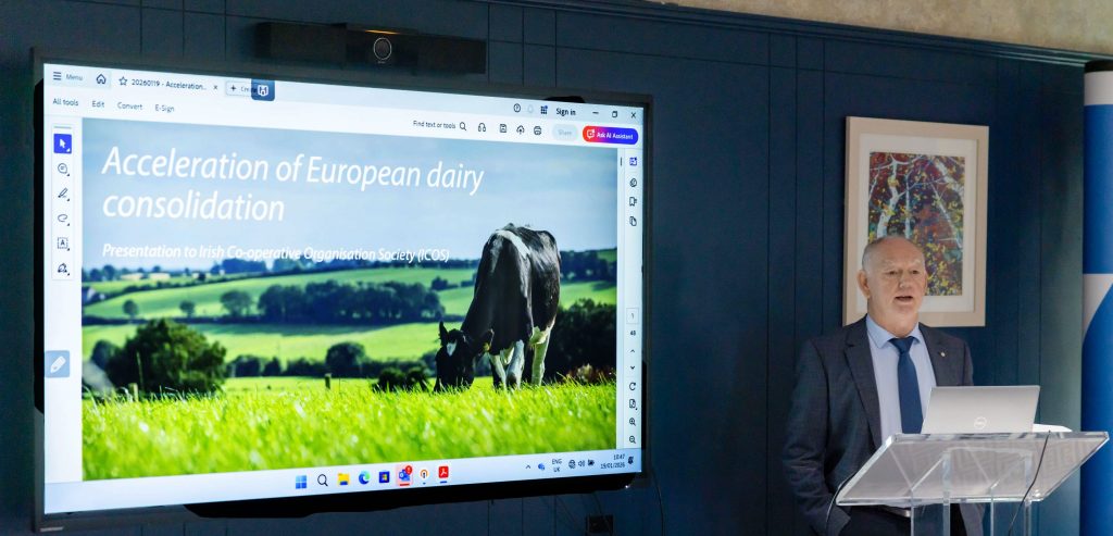 Eamonn McEnteggart chairing the Special Meeting of the ICOS Dairy Committee